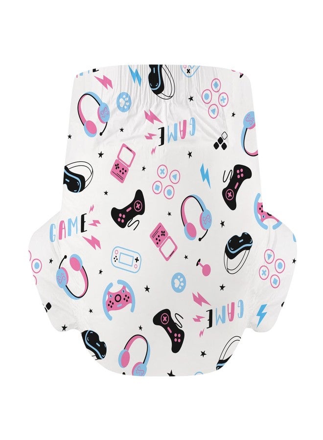 CutiePlusU Adult Diapers 10 Pieces, Game Baby Disposable Incontinence Briefs with Tabs for Women and Men, Maximum Overnight Absorbency (Medium 28"-38") - Image 3